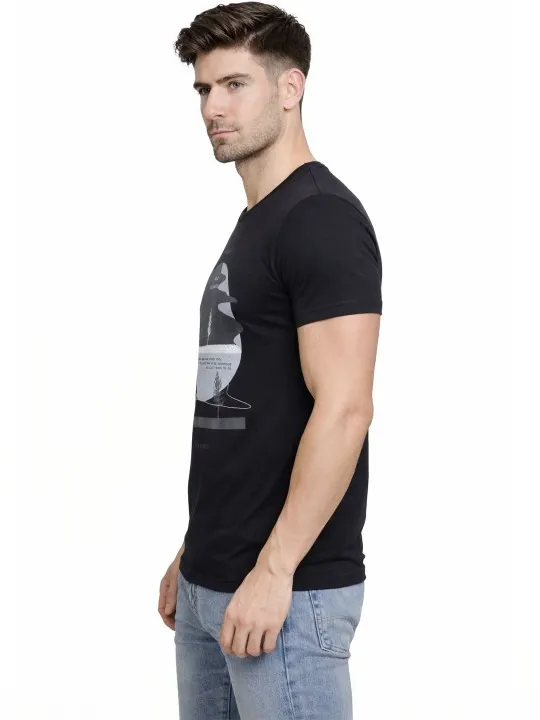 Black Printed T-Shirt — view 3