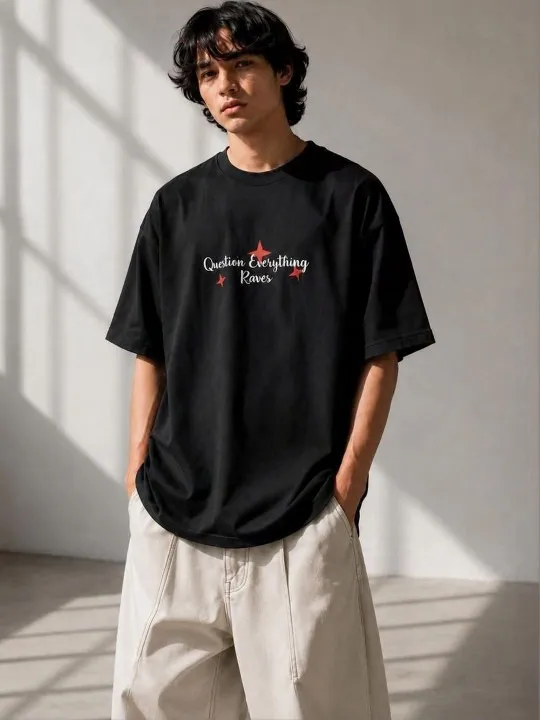 Black Printed T-Shirt — view 3
