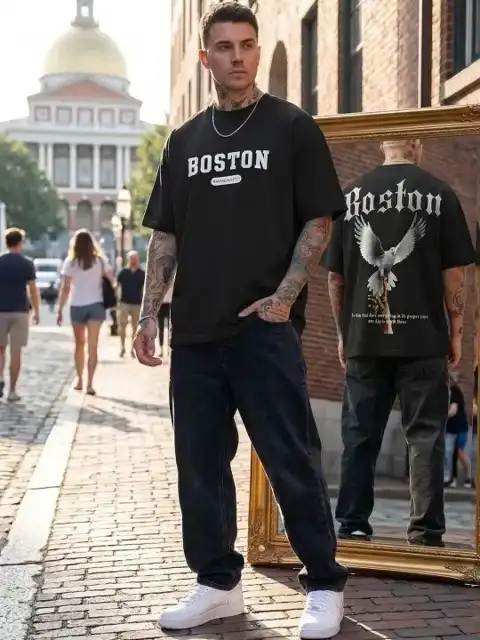 Black Printed T-Shirt — view 2