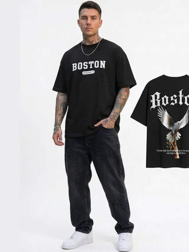 Black Printed T-Shirt — view 4