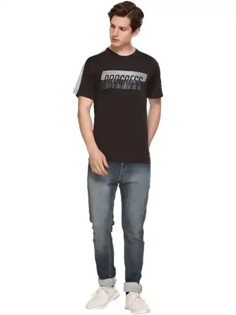 Black Printed T-Shirt — view 4