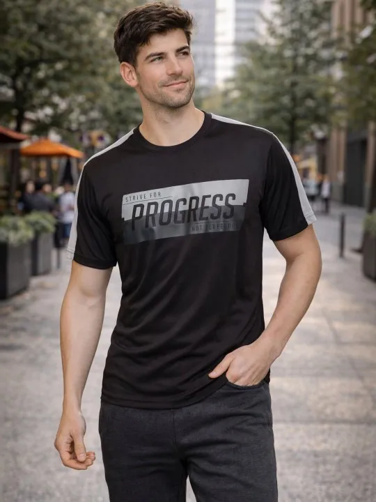 Black Printed T-Shirt — view 1