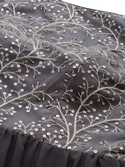 Black Embroidered Maxi Dress — view 2