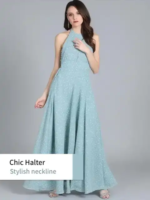 Blue Printed Maxi Dress — view 2