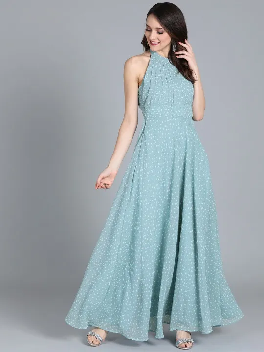 Blue Printed Maxi Dress — view 1