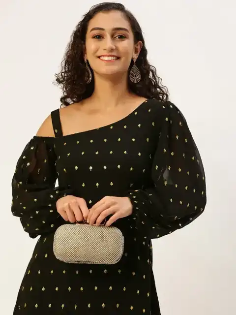 Black Sequined Maxi Dress — view 1