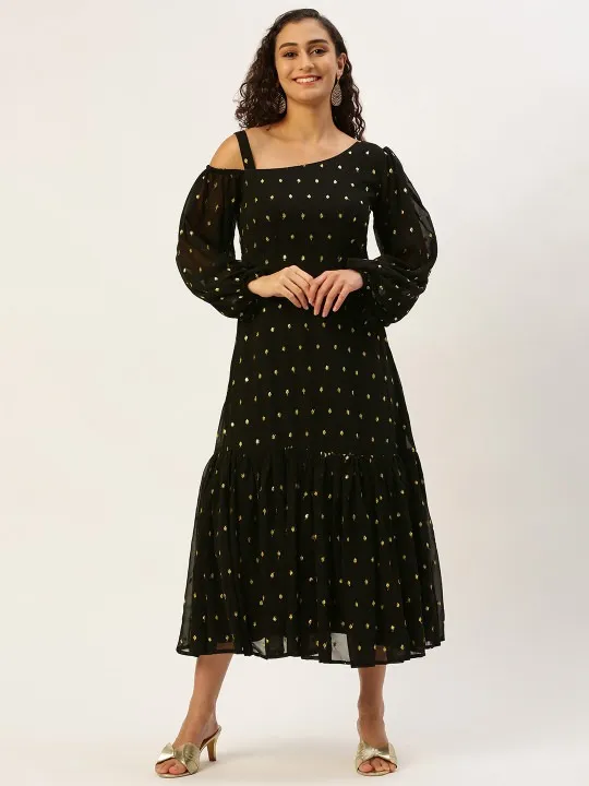 Black Sequined Maxi Dress — view 3