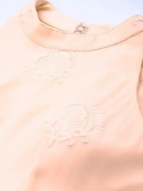 Beige Embroidered Maxi Dress — view 2