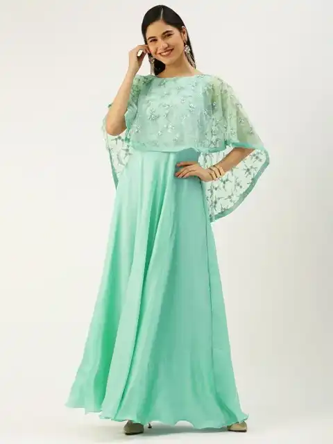 Green Embroidered Maxi Dress — view 1