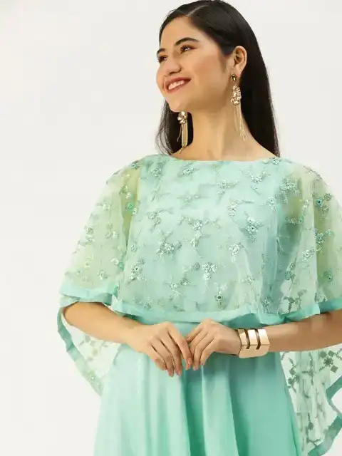 Green Embroidered Maxi Dress — view 3