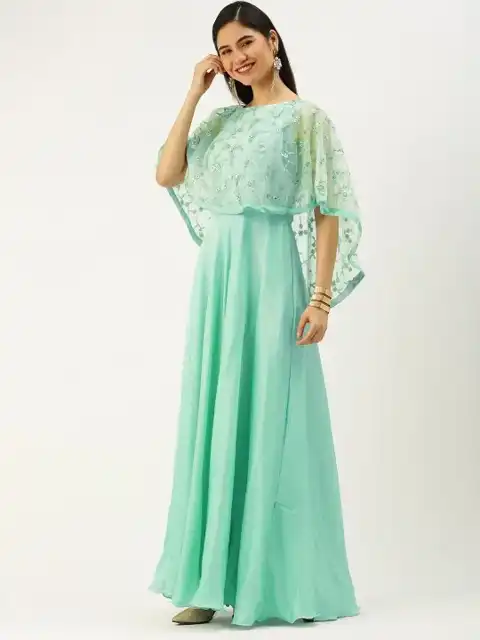 Green Embroidered Maxi Dress — view 4