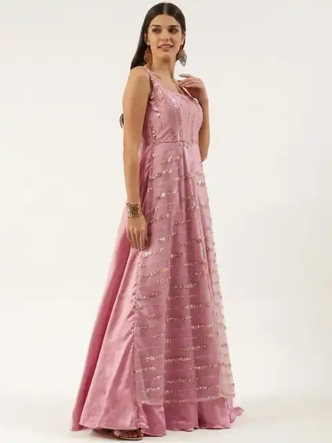 Purple Embroidered Maxi Dress — view 3