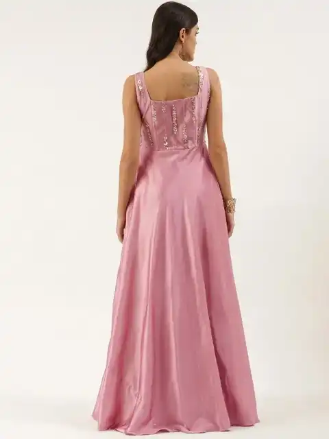 Purple Embroidered Maxi Dress — view 4