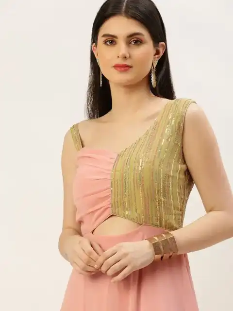 Pink Colourblock Maxi Dress — view 1