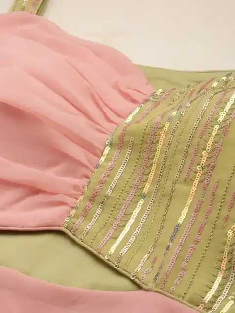 Pink Colourblock Maxi Dress — view 2