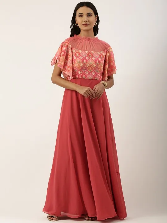 Pink Embroidered Maxi Dress — view 1