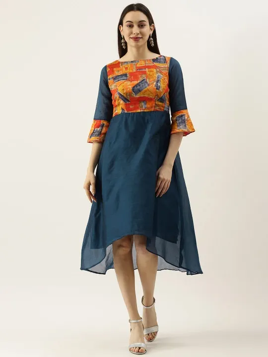Blue Printed Maxi Dress — view 1