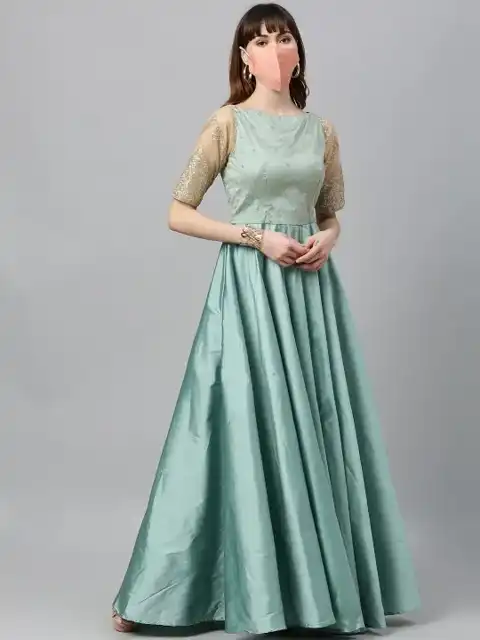 Green Embroidered Maxi Dress — view 1