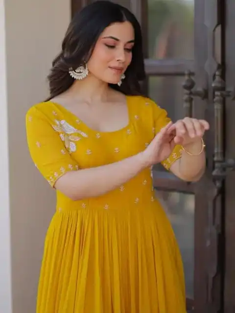 Orange Embroidered Maxi Dress — view 4
