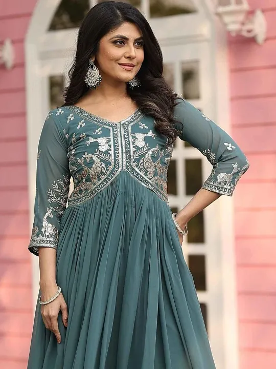 Purple Embroidered Maxi Dress — view 3