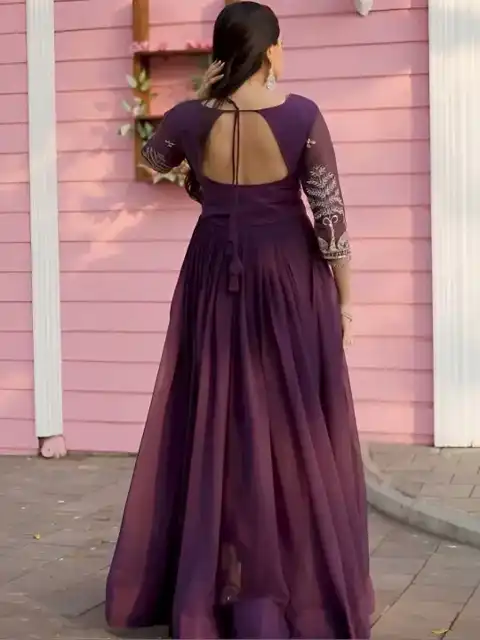 Black Embroidered Maxi Dress — view 4