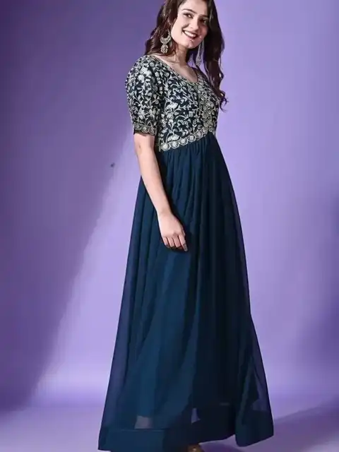 Black Embroidered Maxi Dress — view 3