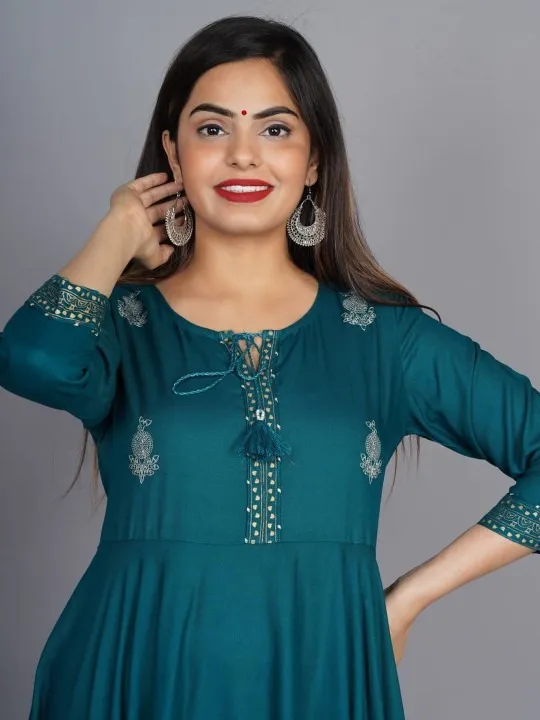 Green Embroidered Maxi Dress — view 3