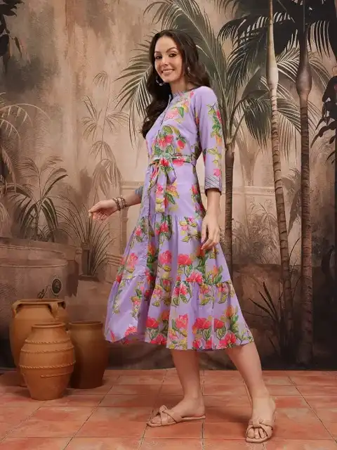 Pink Floral Maxi Dress — view 3
