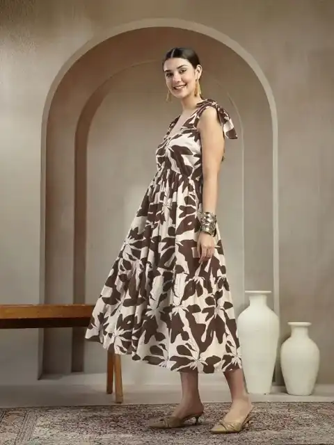 Purple Floral Maxi Dress — view 4