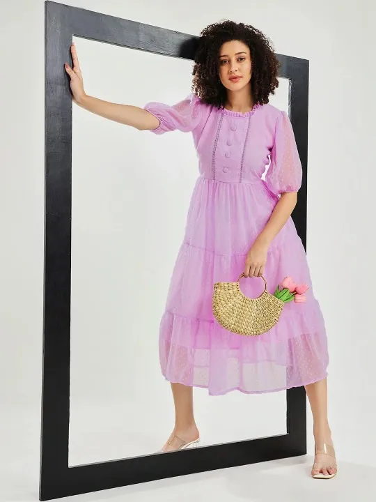 Pink Printed Maxi Dress — view 1