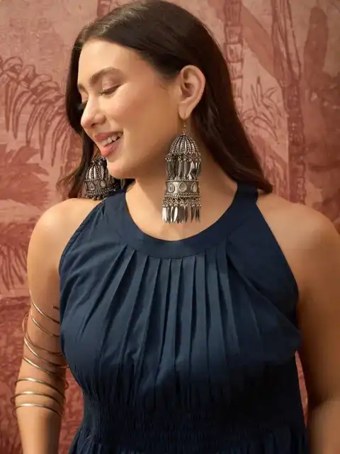 Black Printed Midi Dress — view 2