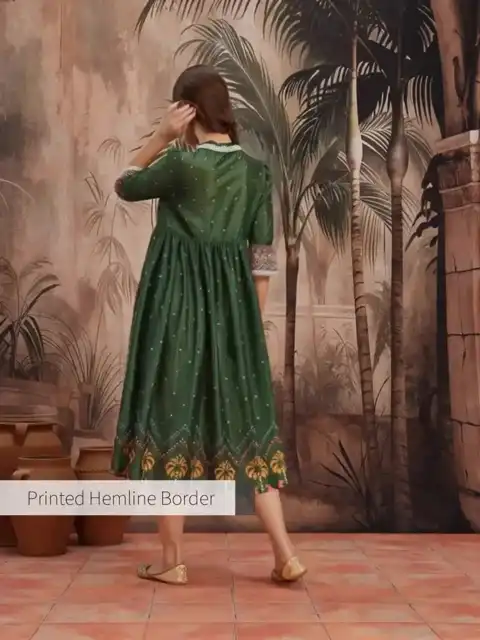 Orange Printed Midi Dress — view 3