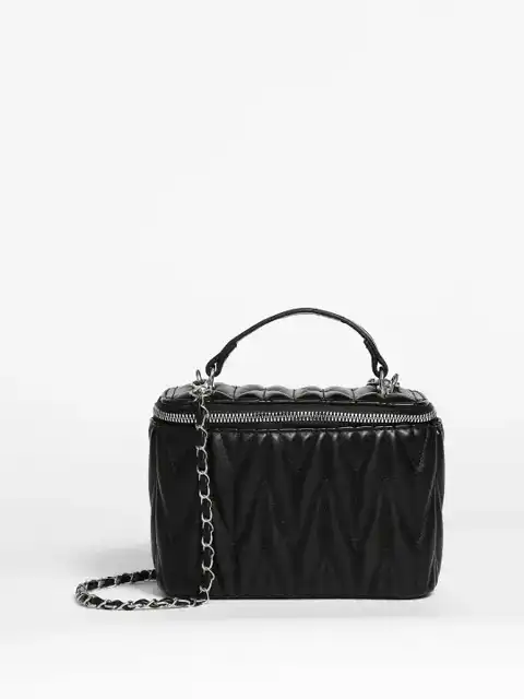 Black Quilted Handheld Bag — view 2