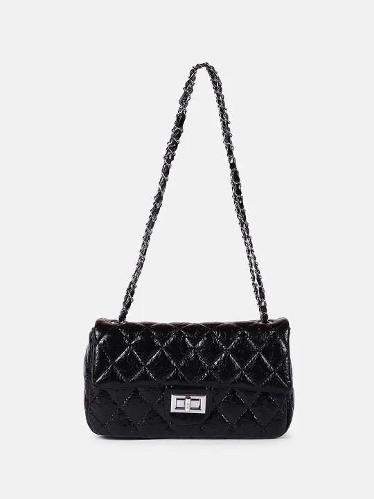 Black Quilted Sling Bag — view 2