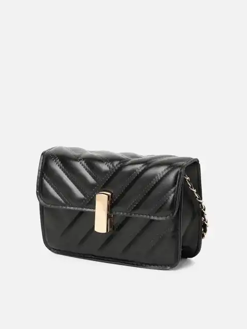 Black Textured Sling Bag — view 3