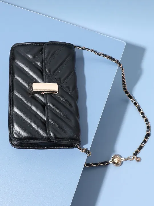 Black Textured Sling Bag — view 1