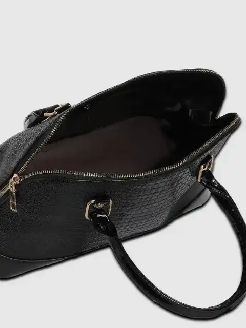Black Textured Handheld Bag — view 3