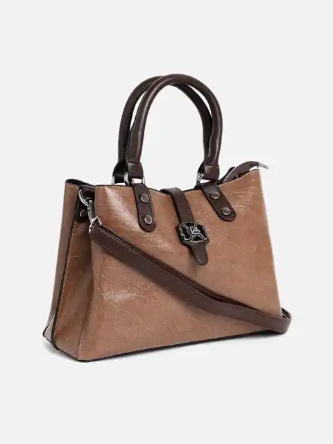 Brown Textured Handheld Bag — view 3