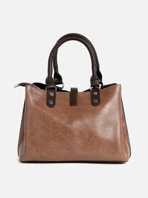 Brown Textured Handheld Bag — view 4