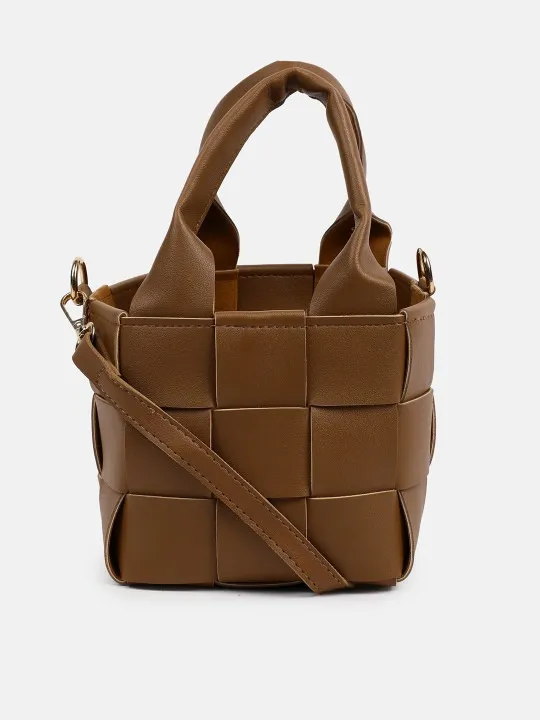 Brown Textured Shoulder Bag — view 2