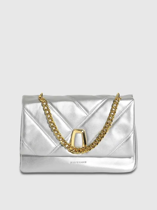 Silver Textured Sling Bag — view 1