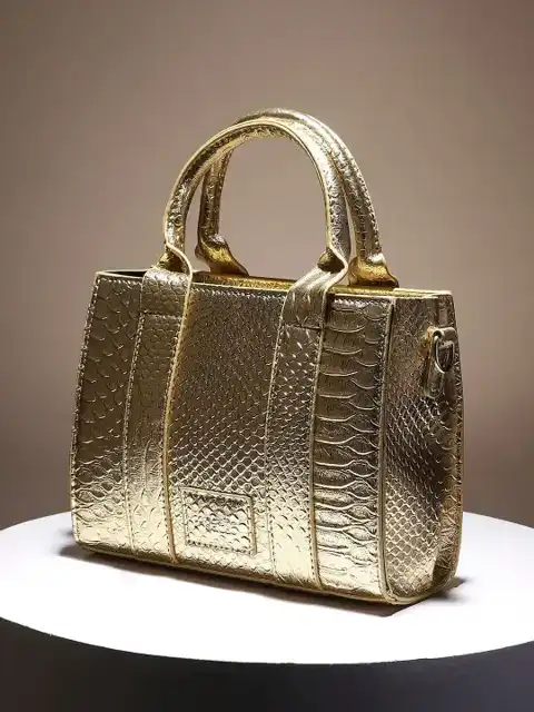 Brown Textured Handheld Bag — view 1