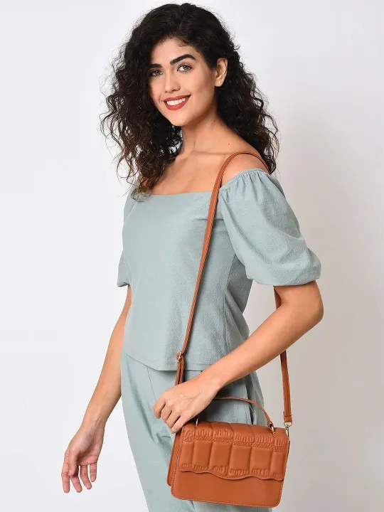 Orange Textured Sling Bag — view 1