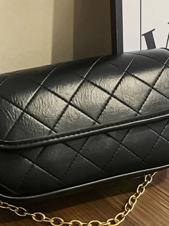 Black Textured Handheld Bag — view 2