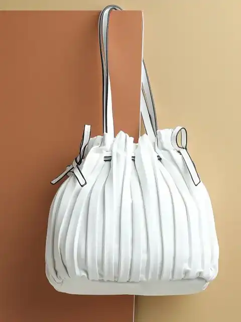 White Textured Handheld Bag — view 1