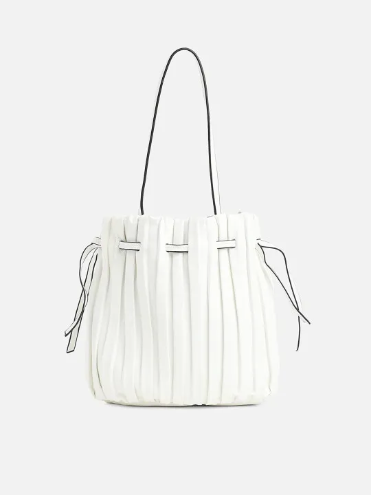 White Textured Handheld Bag — view 2