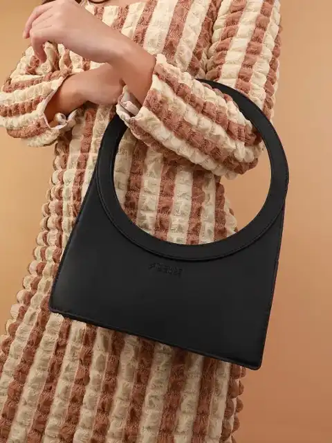 Black Textured Handheld Bag — view 1