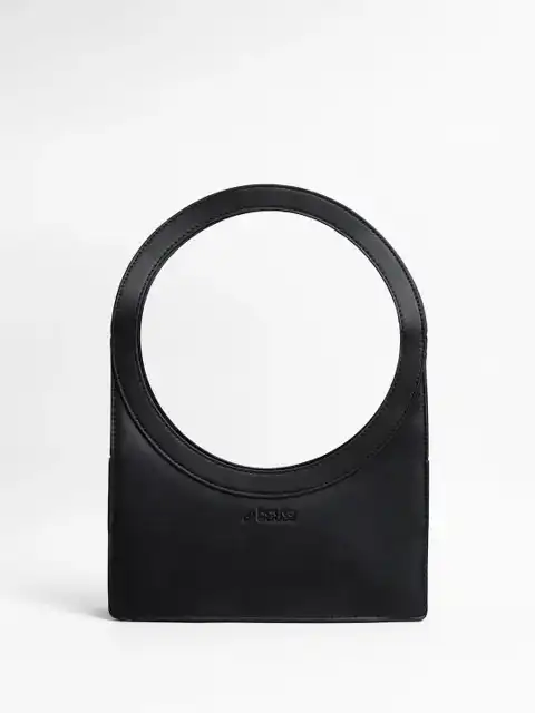 Black Textured Handheld Bag — view 3