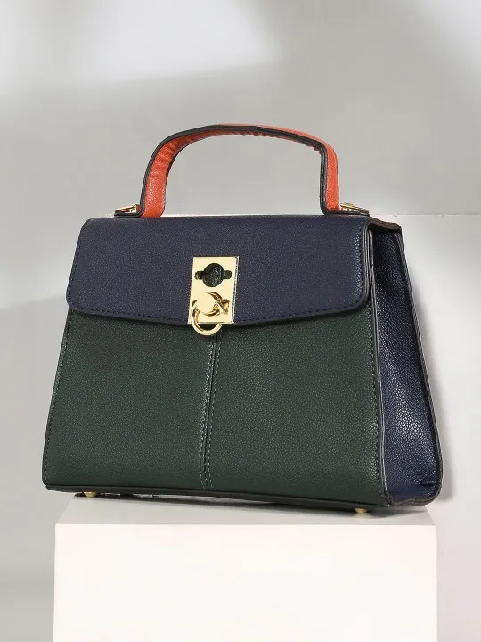 Blue Textured Shoulder Bag — view 1