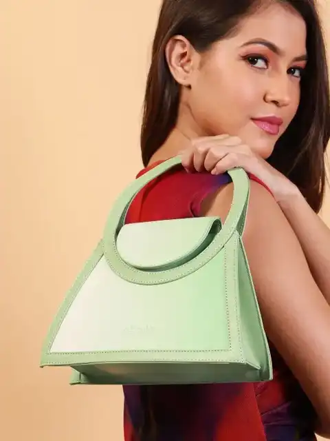Green Textured Handheld Bag — view 1